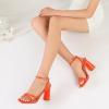 imageRIBONGZ Block Heels Prom Heeled Sandals for Women Chunky Square Open Toe Strappy High Heels Ankle Strap Wedding Bridal Shoes High Heel Sandals for Party DressOrange