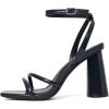 imageRIBONGZ Block Heels Prom Heeled Sandals for Women Chunky Square Open Toe Strappy High Heels Ankle Strap Wedding Bridal Shoes High Heel Sandals for Party DressNavy