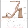 imageRIBONGZ Block Heels Prom Heeled Sandals for Women Chunky Square Open Toe Strappy High Heels Ankle Strap Wedding Bridal Shoes High Heel Sandals for Party DressNude