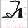 imageRIBONGZ Block Heels Prom Heeled Sandals for Women Chunky Square Open Toe Strappy High Heels Ankle Strap Wedding Bridal Shoes High Heel Sandals for Party DressBlack