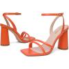 imageRIBONGZ Block Heels Prom Heeled Sandals for Women Chunky Square Open Toe Strappy High Heels Ankle Strap Wedding Bridal Shoes High Heel Sandals for Party DressOrange