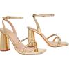 imageRIBONGZ Block Heels Prom Heeled Sandals for Women Chunky Square Open Toe Strappy High Heels Ankle Strap Wedding Bridal Shoes High Heel Sandals for Party DressGold