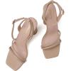 imageRIBONGZ Block Heels Prom Heeled Sandals for Women Chunky Square Open Toe Strappy High Heels Ankle Strap Wedding Bridal Shoes High Heel Sandals for Party DressNude