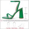 imageRIBONGZ Block Heels Prom Heeled Sandals for Women Chunky Square Open Toe Strappy High Heels Ankle Strap Wedding Bridal Shoes High Heel Sandals for Party DressGreen