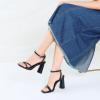 imageRIBONGZ Block Heels Prom Heeled Sandals for Women Chunky Square Open Toe Strappy High Heels Ankle Strap Wedding Bridal Shoes High Heel Sandals for Party DressNavy