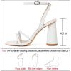 imageRIBONGZ Block Heels Prom Heeled Sandals for Women Chunky Square Open Toe Strappy High Heels Ankle Strap Wedding Bridal Shoes High Heel Sandals for Party DressWhite