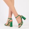 imageRIBONGZ Block Heels Prom Heeled Sandals for Women Chunky Square Open Toe Strappy High Heels Ankle Strap Wedding Bridal Shoes High Heel Sandals for Party DressGreen