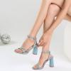 imageRIBONGZ Block Heels Prom Heeled Sandals for Women Chunky Square Open Toe Strappy High Heels Ankle Strap Wedding Bridal Shoes High Heel Sandals for Party DressLight Blue