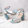 imageRIBONGZ Block Heels Prom Heeled Sandals for Women Chunky Square Open Toe Strappy High Heels Ankle Strap Wedding Bridal Shoes High Heel Sandals for Party DressLight Blue