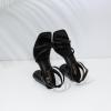 imageRIBONGZ Block Heels Prom Heeled Sandals for Women Chunky Square Open Toe Strappy High Heels Ankle Strap Wedding Bridal Shoes High Heel Sandals for Party DressBlack Stone