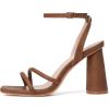 imageRIBONGZ Block Heels Prom Heeled Sandals for Women Chunky Square Open Toe Strappy High Heels Ankle Strap Wedding Bridal Shoes High Heel Sandals for Party DressLight Brown