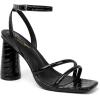 imageRIBONGZ Block Heels Prom Heeled Sandals for Women Chunky Square Open Toe Strappy High Heels Ankle Strap Wedding Bridal Shoes High Heel Sandals for Party DressBlack Stone