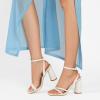 imageRIBONGZ Block Heels Prom Heeled Sandals for Women Chunky Square Open Toe Strappy High Heels Ankle Strap Wedding Bridal Shoes High Heel Sandals for Party DressWhite