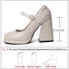 imageRIBONGZ Chunky High Heels for Women Sexy Mary Jane Square Toe Heels Pumps Comfortable Ankle Strap Closed Toe Block Platform Heels Dressy shoesMjapricot001