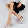 imageRIBONGZ Chunky High Heels for Women Sexy Mary Jane Square Toe Heels Pumps Comfortable Ankle Strap Closed Toe Block Platform Heels Dressy shoesMjapricot001