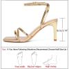 imageRIBONGZ Gold High Strappy Heels For Womens Square Open Toe Ankle Strap Heels Stiletto Heels for Wedding Prom Party Dress ShoesAnkle Strap Gold
