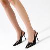imageRIBONGZ Sexy Slingback Pumps Elegant Dressy Heels for Women Closed Toe Pointy High Heels Wedding Bride Prom Party Evening ShoesBlack