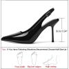 imageRIBONGZ Sexy Slingback Pumps Elegant Dressy Heels for Women Closed Toe Pointy High Heels Wedding Bride Prom Party Evening ShoesBlack