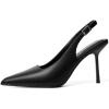 imageRIBONGZ Sexy Slingback Pumps Elegant Dressy Heels for Women Closed Toe Pointy High Heels Wedding Bride Prom Party Evening ShoesBlack Pu