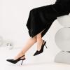 imageRIBONGZ Sexy Slingback Pumps Elegant Dressy Heels for Women Closed Toe Pointy High Heels Wedding Bride Prom Party Evening ShoesBlack Stone