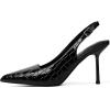 imageRIBONGZ Sexy Slingback Pumps Elegant Dressy Heels for Women Closed Toe Pointy High Heels Wedding Bride Prom Party Evening ShoesBlack Stone