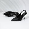 imageRIBONGZ Sexy Slingback Pumps Elegant Dressy Heels for Women Closed Toe Pointy High Heels Wedding Bride Prom Party Evening ShoesBlack Stone