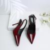 imageRIBONGZ Sexy Slingback Pumps Elegant Dressy Heels for Women Closed Toe Pointy High Heels Wedding Bride Prom Party Evening ShoesBurgundy