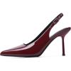 imageRIBONGZ Sexy Slingback Pumps Elegant Dressy Heels for Women Closed Toe Pointy High Heels Wedding Bride Prom Party Evening ShoesBurgundy