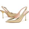 imageRIBONGZ Sexy Slingback Pumps Elegant Dressy Heels for Women Closed Toe Pointy High Heels Wedding Bride Prom Party Evening ShoesGold