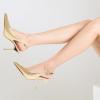 imageRIBONGZ Sexy Slingback Pumps Elegant Dressy Heels for Women Closed Toe Pointy High Heels Wedding Bride Prom Party Evening ShoesGold