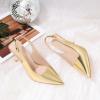 imageRIBONGZ Sexy Slingback Pumps Elegant Dressy Heels for Women Closed Toe Pointy High Heels Wedding Bride Prom Party Evening ShoesGold
