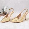 imageRIBONGZ Sexy Slingback Pumps Elegant Dressy Heels for Women Closed Toe Pointy High Heels Wedding Bride Prom Party Evening ShoesGold