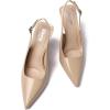 imageRIBONGZ Sexy Slingback Pumps Elegant Dressy Heels for Women Closed Toe Pointy High Heels Wedding Bride Prom Party Evening ShoesNude