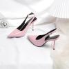 imageRIBONGZ Sexy Slingback Pumps Elegant Dressy Heels for Women Closed Toe Pointy High Heels Wedding Bride Prom Party Evening ShoesPink