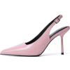 imageRIBONGZ Sexy Slingback Pumps Elegant Dressy Heels for Women Closed Toe Pointy High Heels Wedding Bride Prom Party Evening ShoesPink