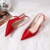 imageRIBONGZ Sexy Slingback Pumps Elegant Dressy Heels for Women Closed Toe Pointy High Heels Wedding Bride Prom Party Evening ShoesRed