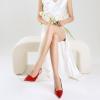 imageRIBONGZ Sexy Slingback Pumps Elegant Dressy Heels for Women Closed Toe Pointy High Heels Wedding Bride Prom Party Evening ShoesRed