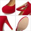 imageRIBONGZ Strappy Heels for Women Closed Toe Platform High Heels Pumps Sexy Summer Comfortable 4 inch Stiletto Wedding HeelsRed
