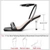 imageRIBONGZ Womens Sandals Dressy Gold Strappy Square Open Toe Chunky Heels Ankle Strap Kitten Sexy High Heels Prom Wedding Party Evening Summer Bridal ShoesBlackrhinestone