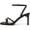 imageRIBONGZ Womens Strappy Heels Square Open Toe High Heels for Women Ankle Strap Chunky Heeled Sandals Wedding Bridal Shoes Comfort High Heel Sandals Dress Party ShoesBlack