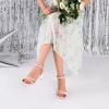 imageRIBONGZ Womens Strappy Heels Square Open Toe High Heels for Women Ankle Strap Chunky Heeled Sandals Wedding Bridal Shoes Comfort High Heel Sandals Dress Party ShoesWhite
