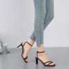 imageRIBONGZ Womens Strappy Heels Square Open Toe High Heels for Women Ankle Strap Chunky Heeled Sandals Wedding Bridal Shoes Comfort High Heel Sandals Dress Party ShoesBlack