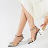 imageRIBONGZ Womens Wedding Shoes Glitter Sparkly Pointed Toe Strappy High Heels Sexy Ankle Strap Pumps Bridal Party Work Dress ShoesHeartpvcblack