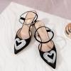 imageRIBONGZ Womens Wedding Shoes Glitter Sparkly Pointed Toe Strappy High Heels Sexy Ankle Strap Pumps Bridal Party Work Dress ShoesHeartstainblack