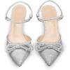 imageRIBONGZ Womens Wedding Shoes Glitter Sparkly Pointed Toe Strappy High Heels Sexy Ankle Strap Pumps Bridal Party Work Dress ShoesXmwsilver