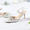 imageRIBONGZ Womens Wedding Shoes Glitter Sparkly Pointed Toe Strappy High Heels Sexy Ankle Strap Pumps Bridal Party Work Dress ShoesXmwwhite