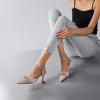 imageRIBONGZ Womens Wedding Shoes Glitter Sparkly Pointed Toe Strappy High Heels Sexy Ankle Strap Pumps Bridal Party Work Dress ShoesXmwyzapricot