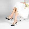 imageRIBONGZ Womens Wedding Shoes Glitter Sparkly Pointed Toe Strappy High Heels Sexy Ankle Strap Pumps Bridal Party Work Dress ShoesXmwyzblack