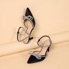 imageRIBONGZ Womens Wedding Shoes Glitter Sparkly Pointed Toe Strappy High Heels Sexy Ankle Strap Pumps Bridal Party Work Dress ShoesXmwyzblack