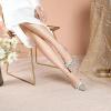 imageRIBONGZ Womens Wedding Shoes Glitter Sparkly Pointed Toe Strappy High Heels Sexy Ankle Strap Pumps Bridal Party Work Dress ShoesXmwyzgold